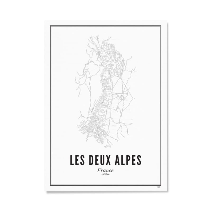 WIJCK. 30 x 40cm Les Deux Alpes Print with Frame