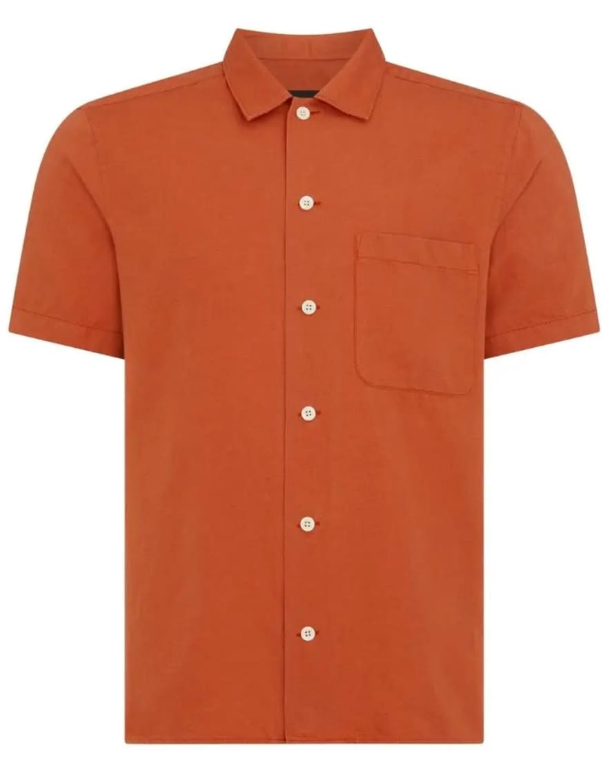 Remus Uomo Paolo Linen Blend Shirt - Orange