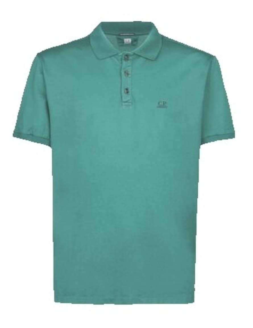C.P. Company 70/2 Mercerized Jersey Twisted Relaxed Polo Shirt Frosty Spruce