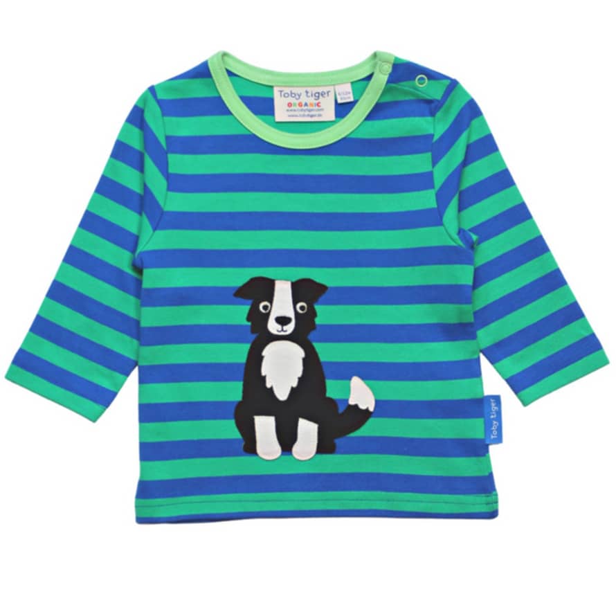 Toby Tiger Organic Applique T Shirt - Dog Print