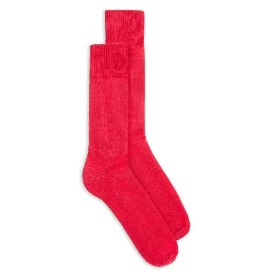 Burrows & Hare  Alpaca Socks - Plain Red