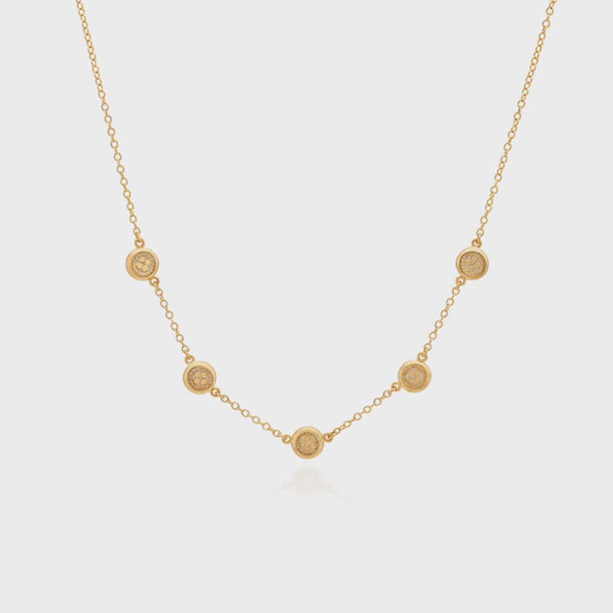 Anna Beck Classic Smooth Rim Station Necklace - Gold