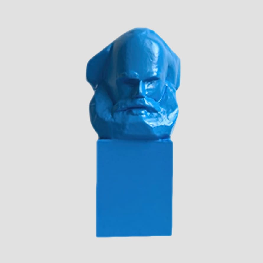 Sandra Rudolph Marx Reloaded - Karl Marx Sculpture Mini Bust Unique - Classic Collection Blue