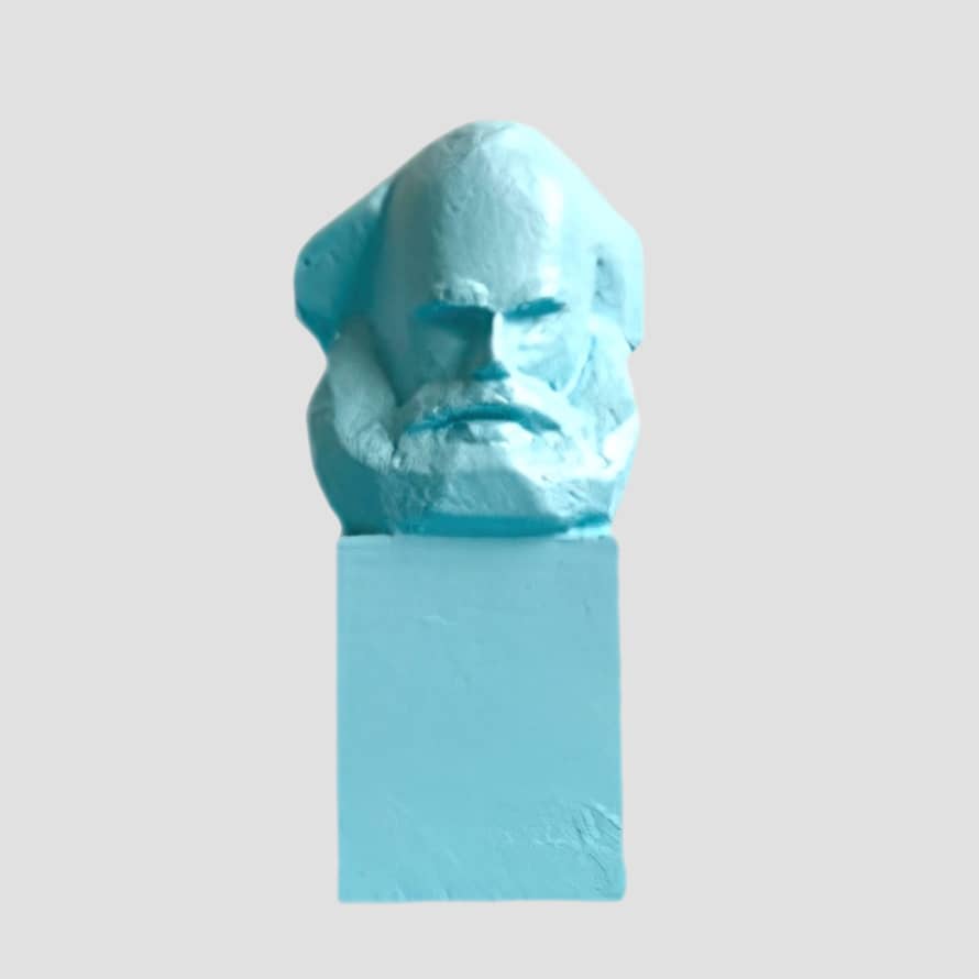 Sandra Rudolph Marx Reloaded - Karl Marx Sculpture Mini Bust Unique - Classic Collection Light Blue