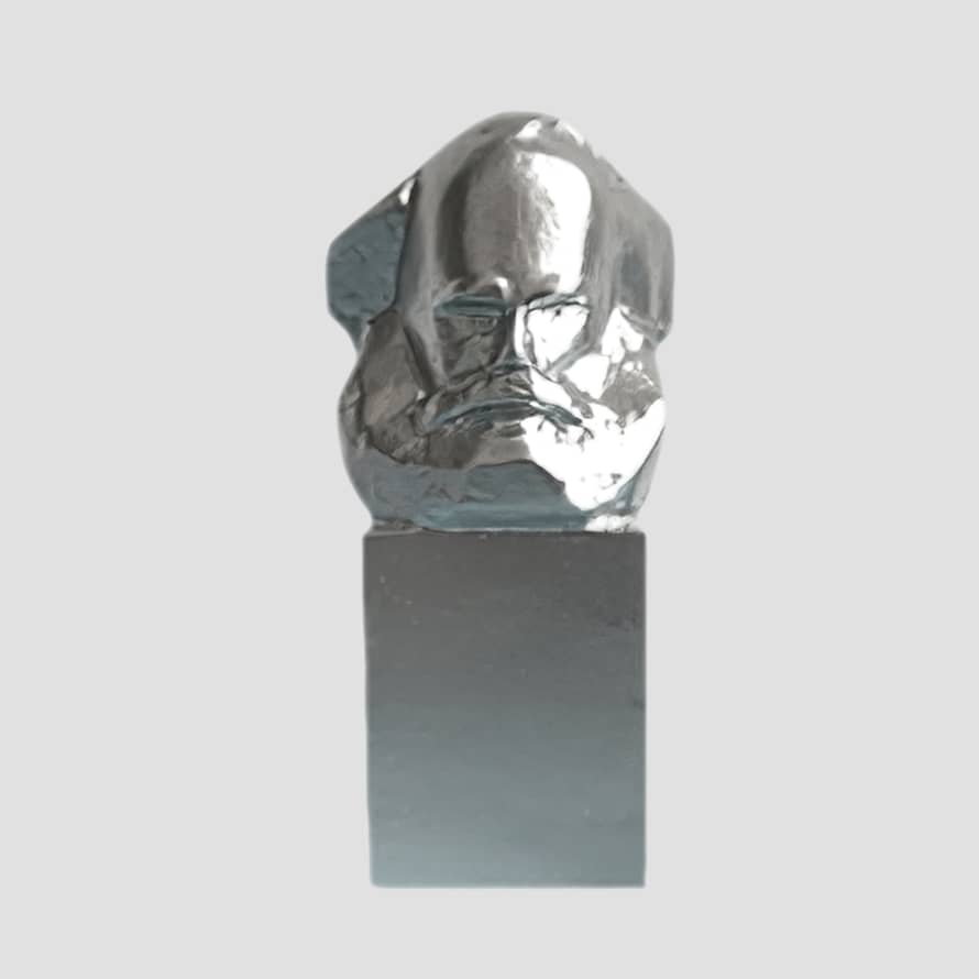 Sandra Rudolph Marx Reloaded - Karl Marx Sculpture Mini Bust Unique - Classic Collection Silver