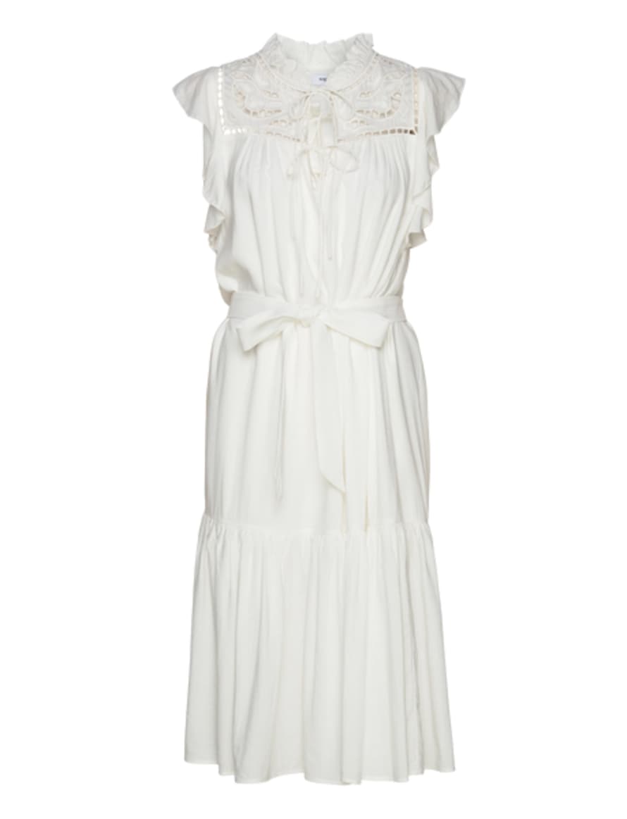 BOHO BEACH FEST Suncoo Cidji - Midi Dress With Embroidery Detail - White