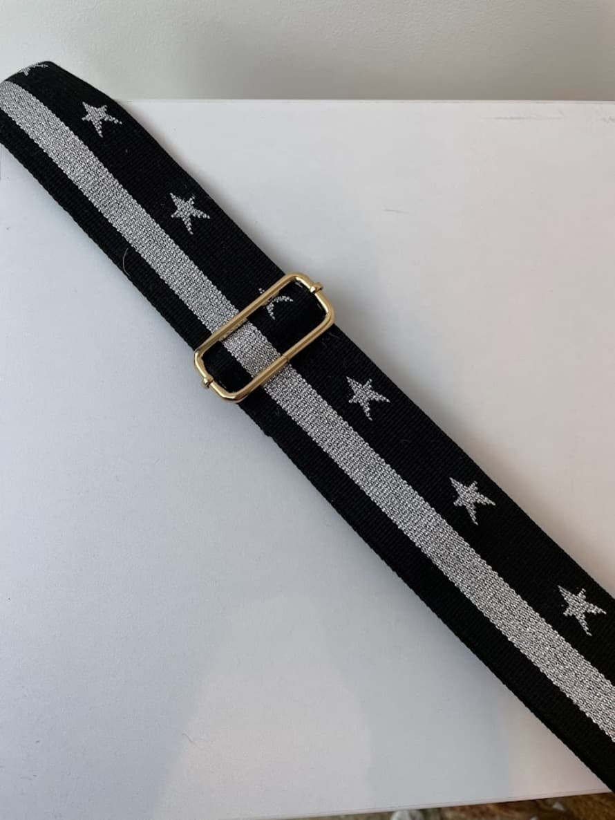 MSH Black & Silver Star Bag Strap