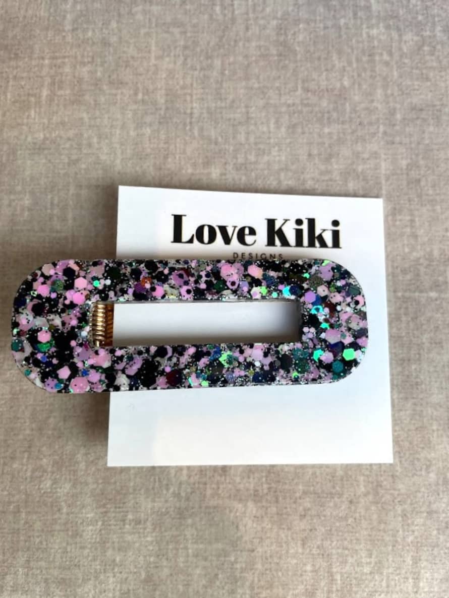Love Kiki Purple Confetti Resin Barrette Hair Clip