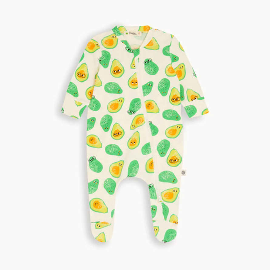 The Bonnie Mob Brighton - Avocado Zip Front Organic Sleepsuit