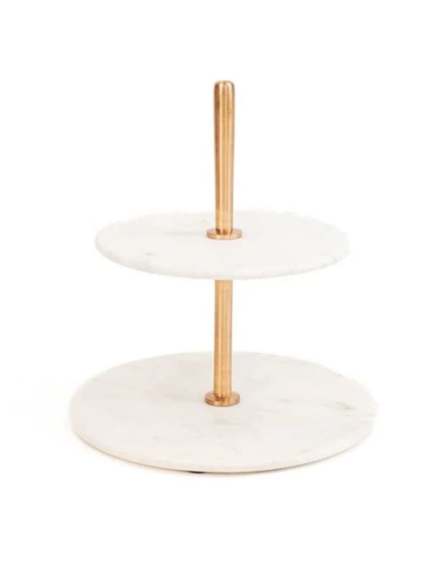 House Vitamin 2-Tier Cakestand White Marble Gold