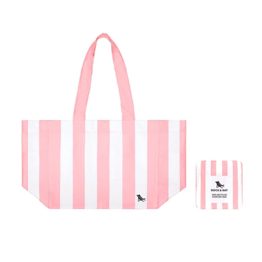 Dock & Bay Pink Cabana Malibu Foldable Bag
