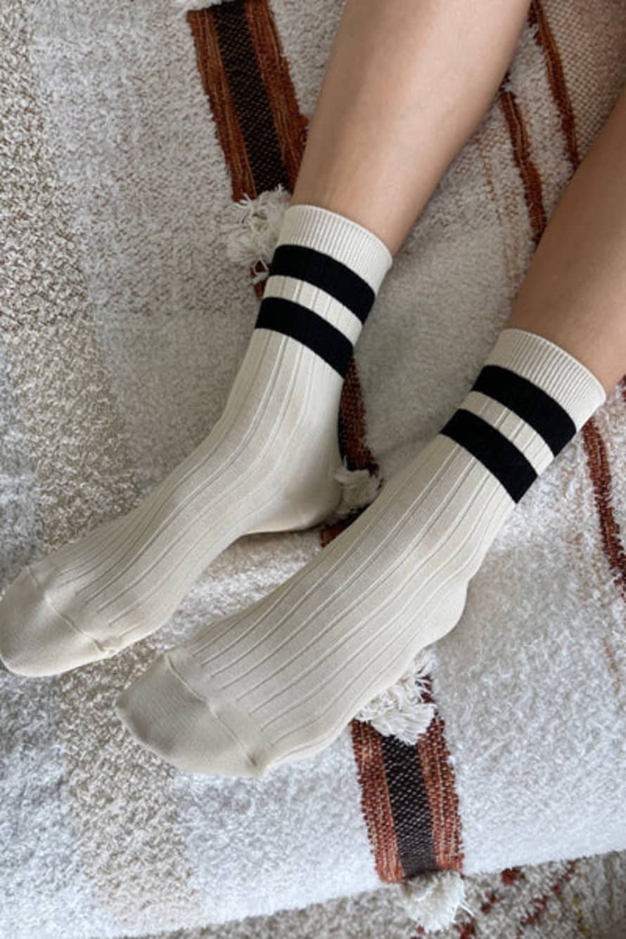 Le Bon Shoppe - Her Socks - Varsity - Cream Black