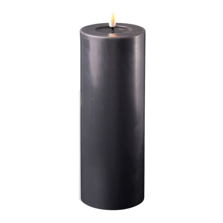 DELUXE Homeart 7.5 x 20 cm Black Battery Operated LED Candle