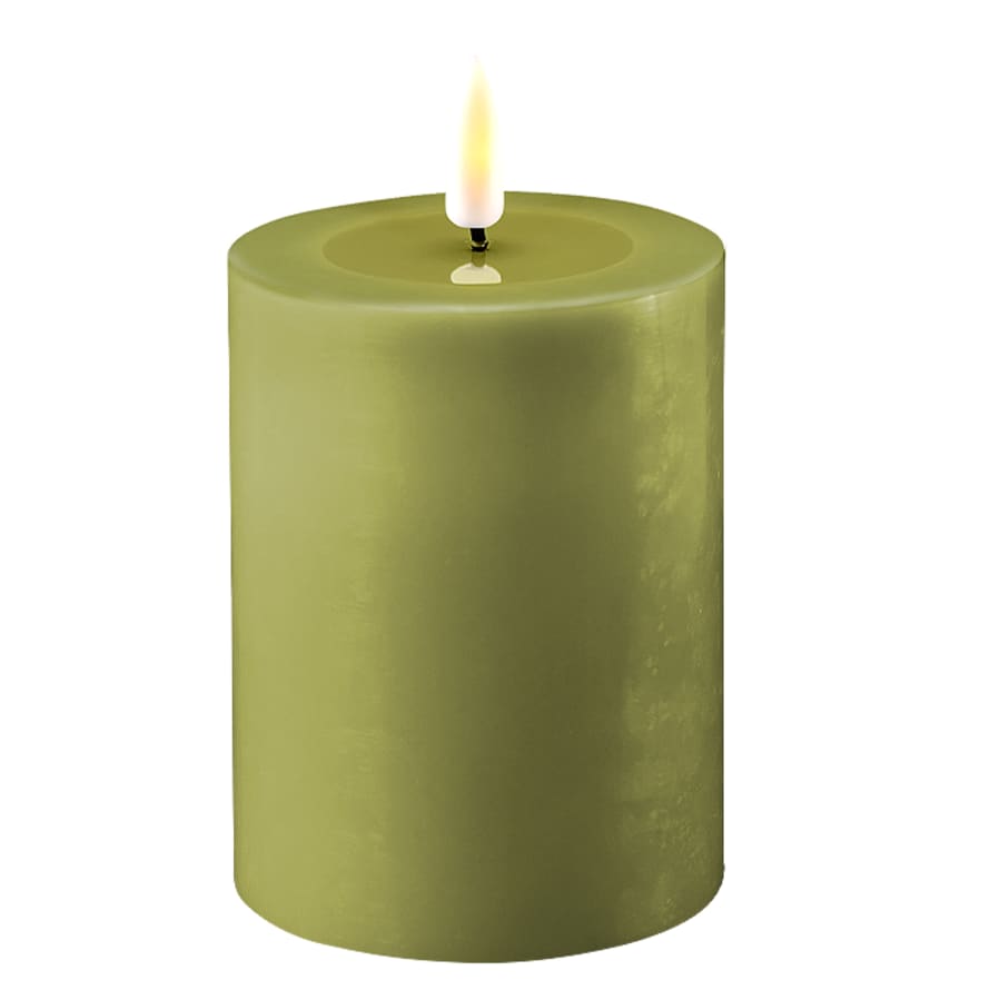 DELUXE Homeart 7.5 x 10 cm Olive Battery Operated LED Candles