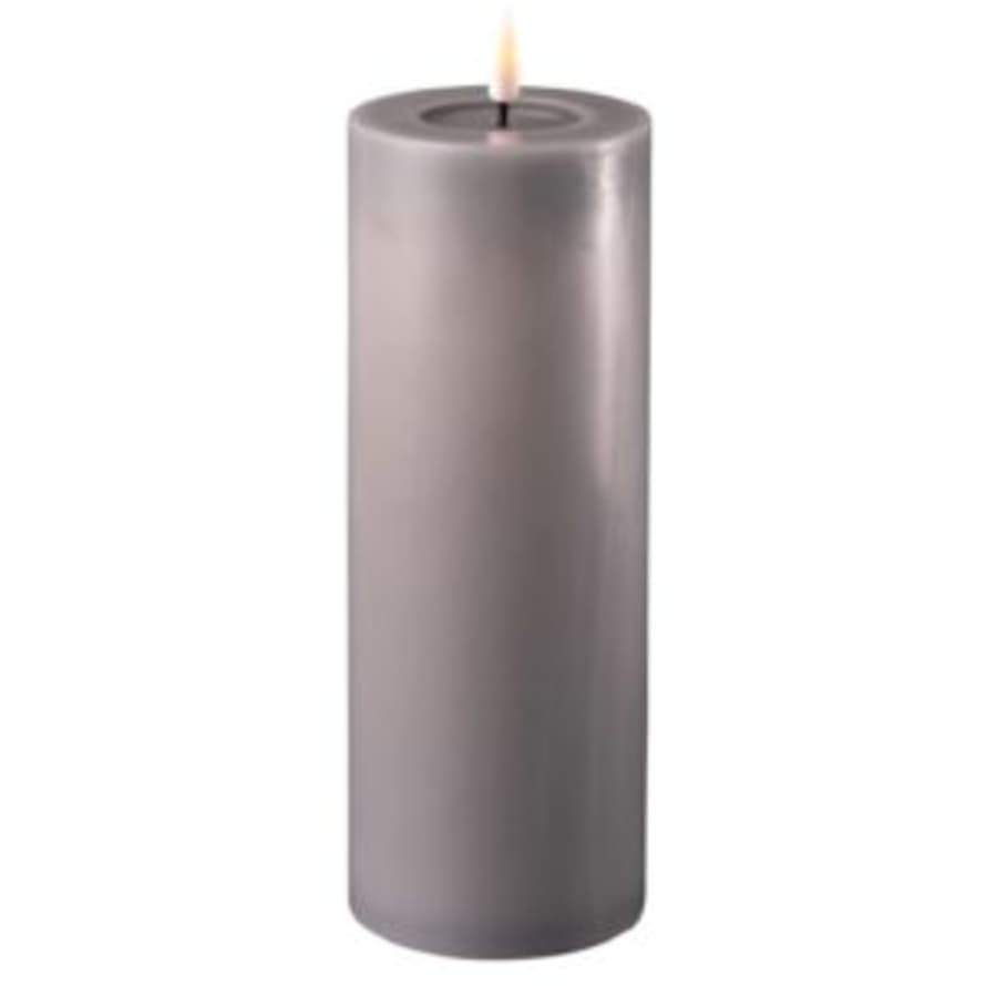 DELUXE Homeart 7.5 x 20 cm Grey Battery Operated LED Candle