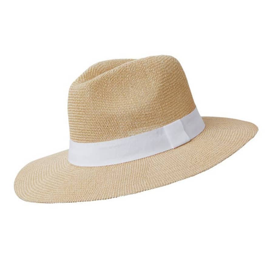Somerville Panama Hat - Natural Paper With White Band
