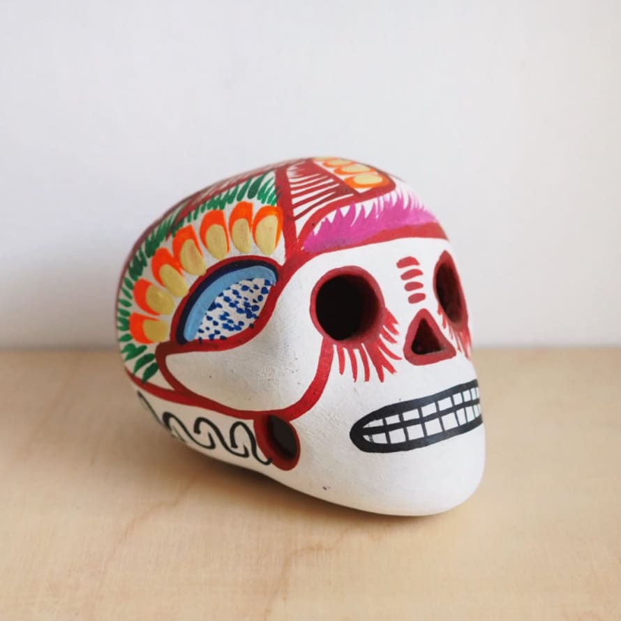 Hi Cacti Hand Painted Mexican Skull