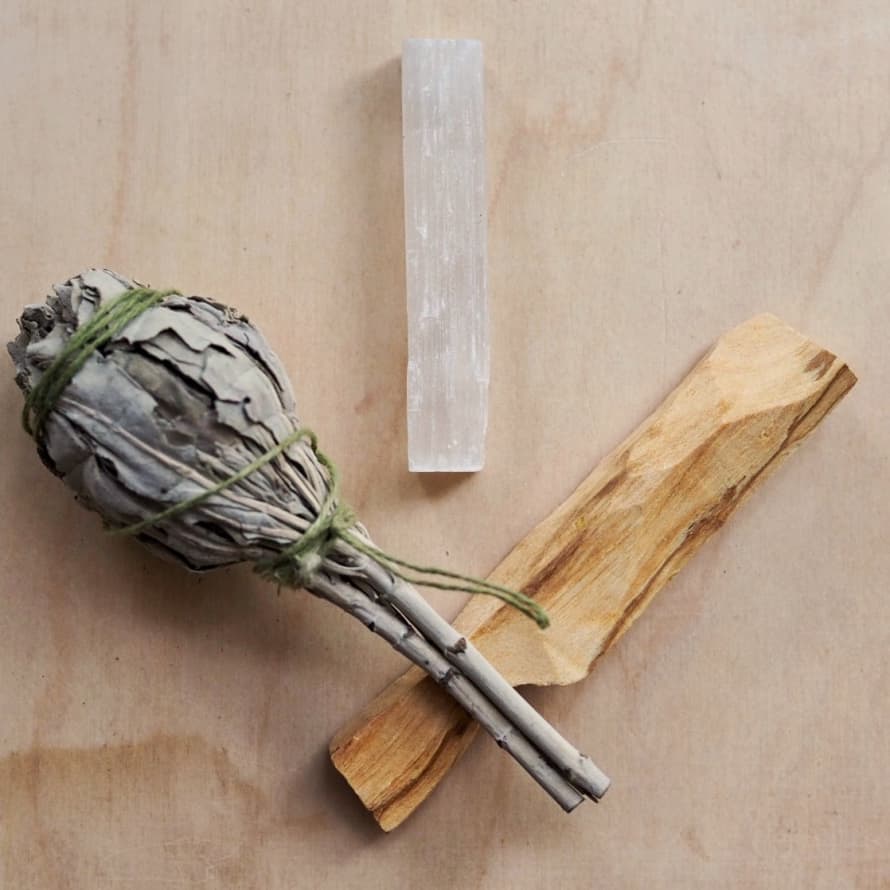 Hi Cacti Amethyst Crystal with Holistic Combo of White Sage and Palo Santo