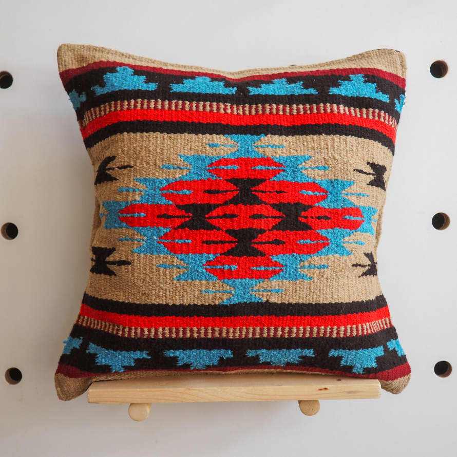 Hi Cacti Beige Zapotec Style Woven Cushion Cover