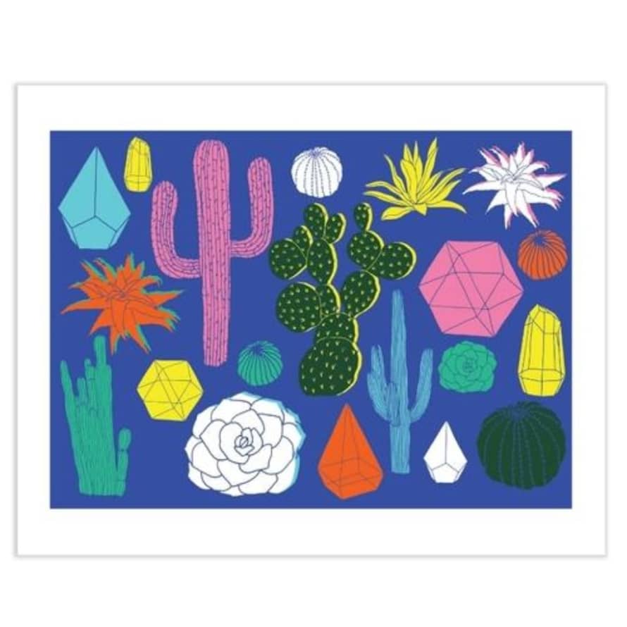 Hi Cacti Cactus Hello Marine Wall Art Print