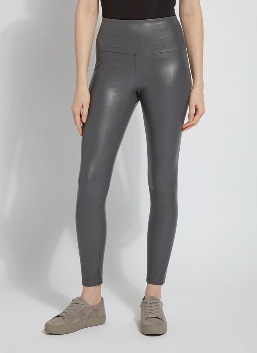 Lysse Charcoal Textured Faux Leather Legging
