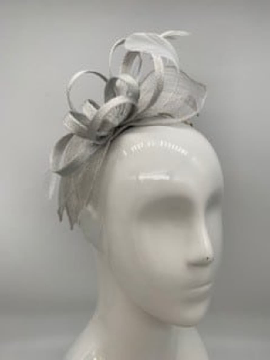 Failsworth Silver Feather and Ribbon Fascinator