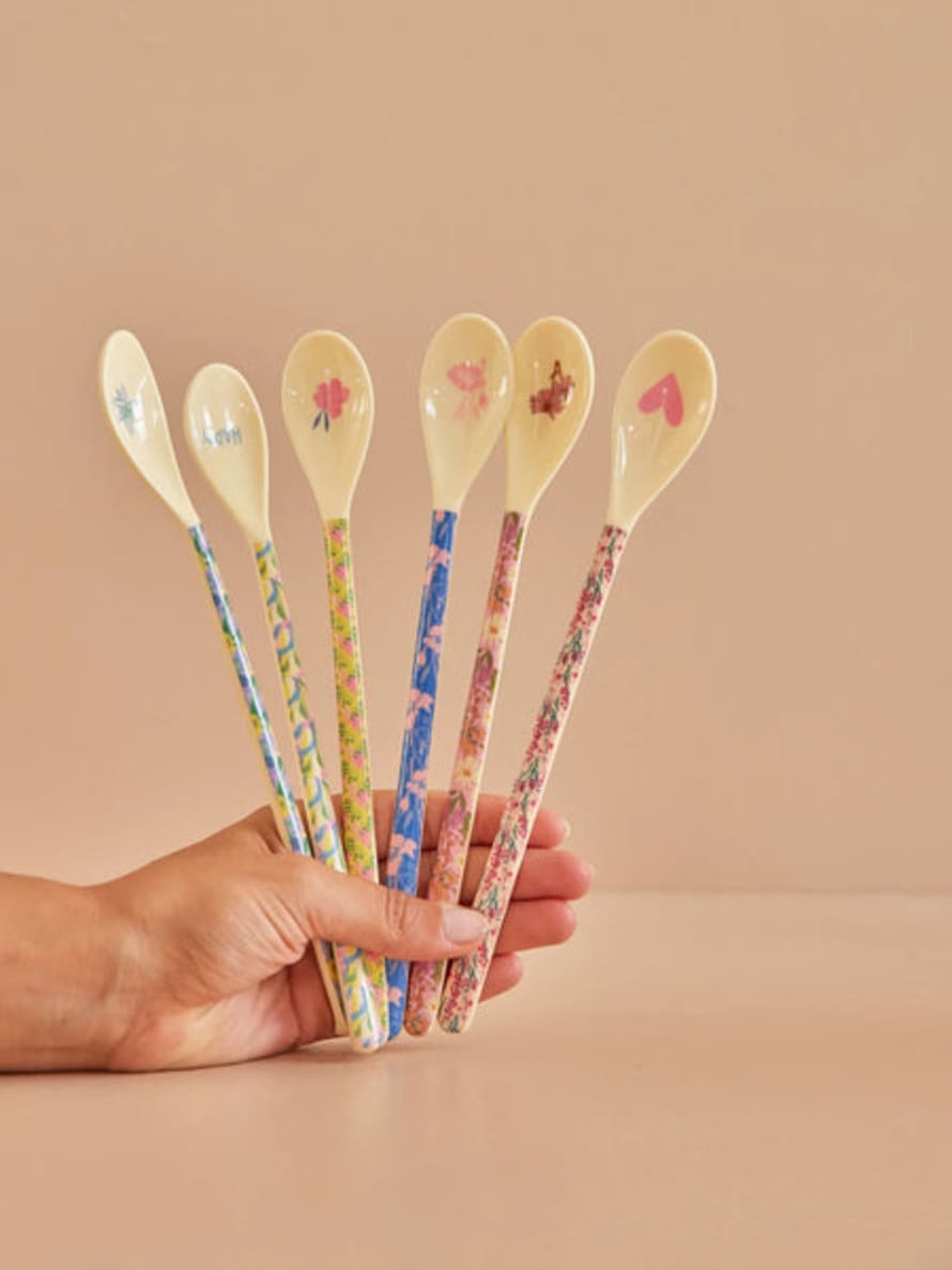 rice Melamine Floral Latte Spoons