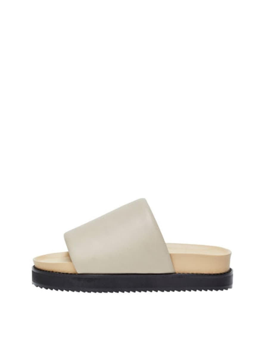 Selected Femme Chinchilla Leather Sliders