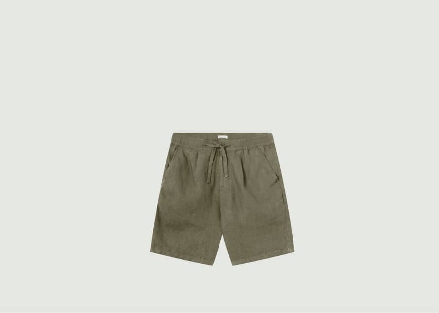 Knowledge Cotton Apparel  Loose Shorts In Organic Linen