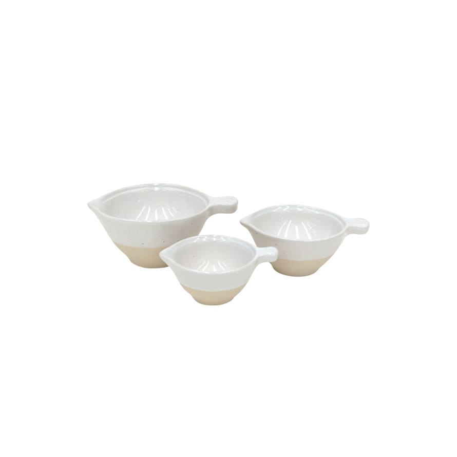 Casafina Off-White Stoneware Set of 3 Measuring Cups