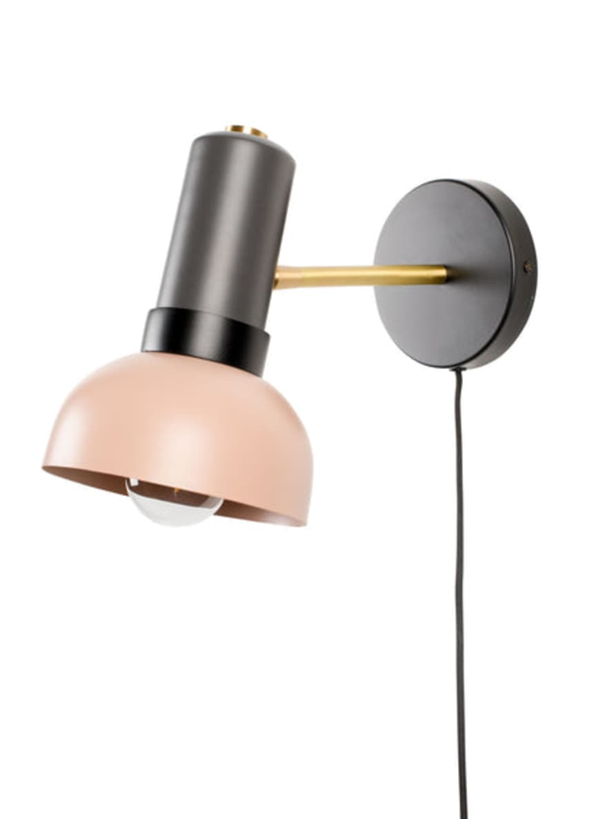 Dutchbone Charlie Tiltable Wall Lamp - Brass, Grey & Pink