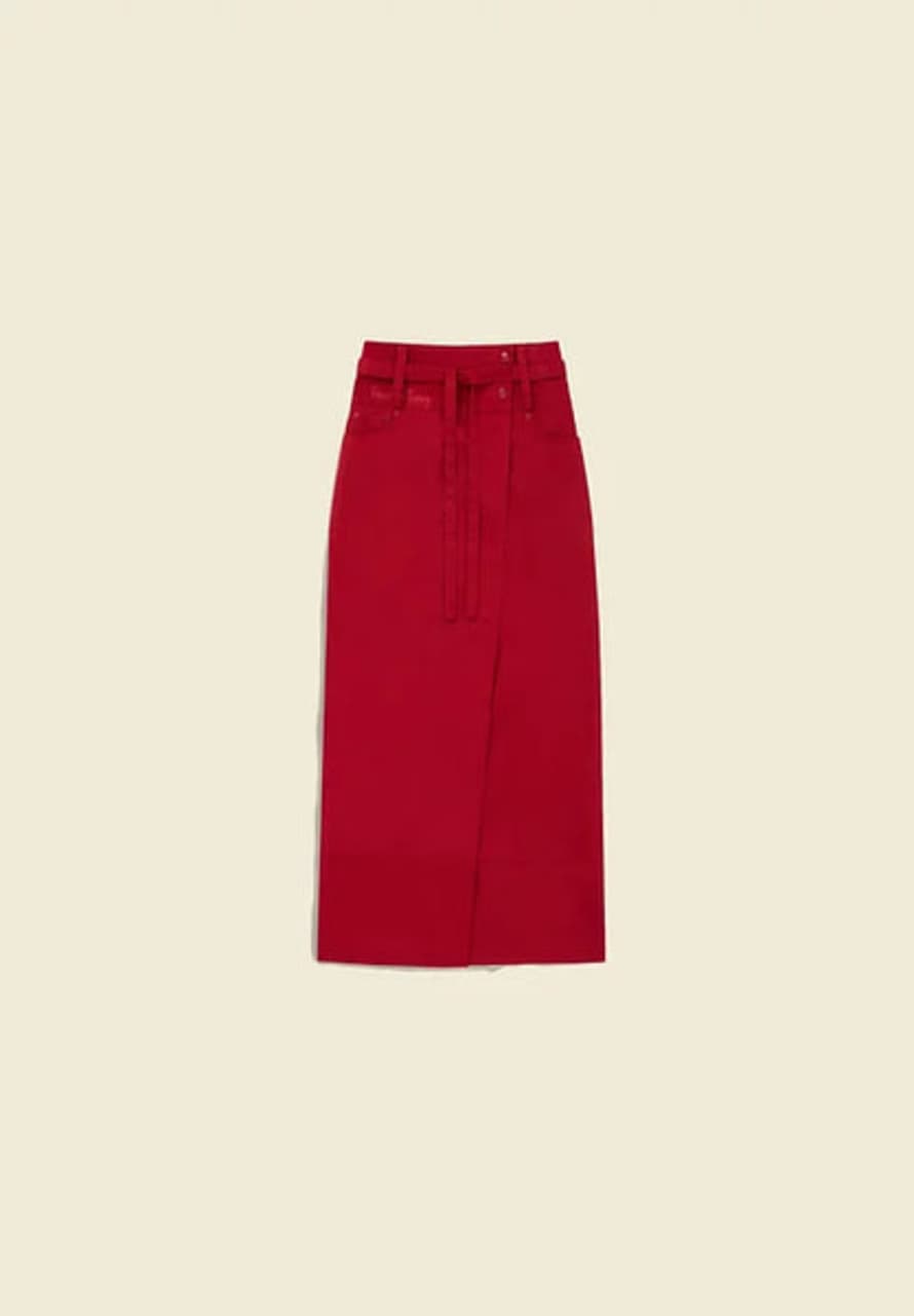 House of Sunny Low Rider Wrap Skirt - Campari