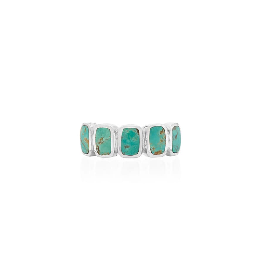 Anna Beck Turquoise Multi Cushion Ring - Silver