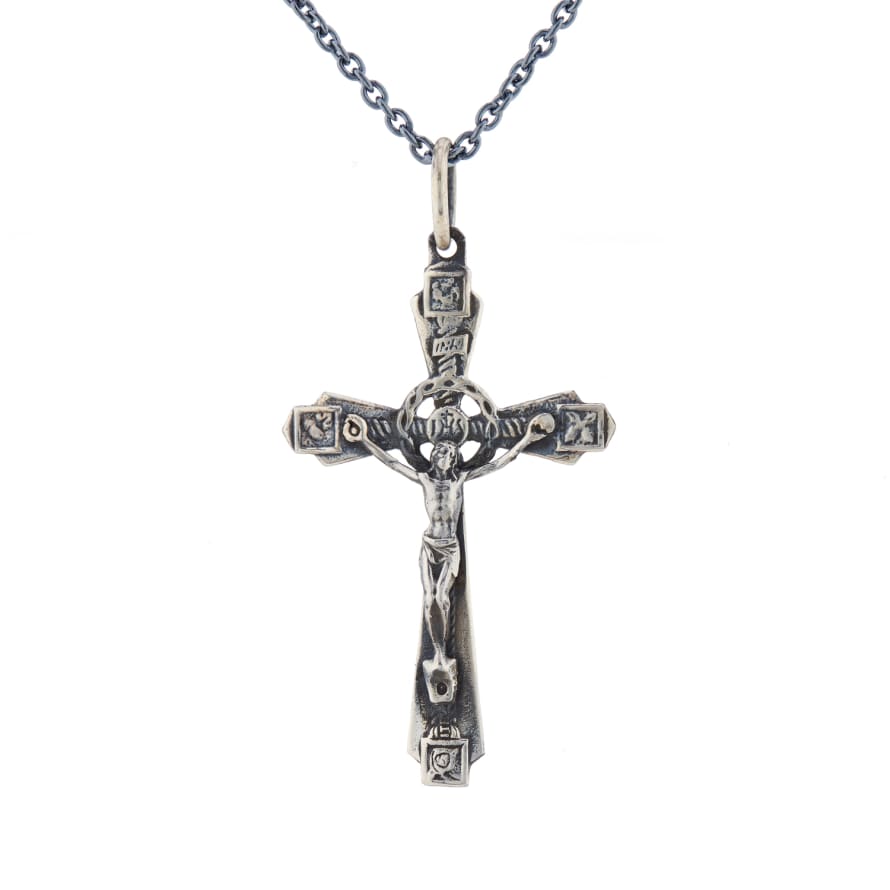 Window Dressing The Soul Oxidised 925 Silver Ornate Crucifix Necklace