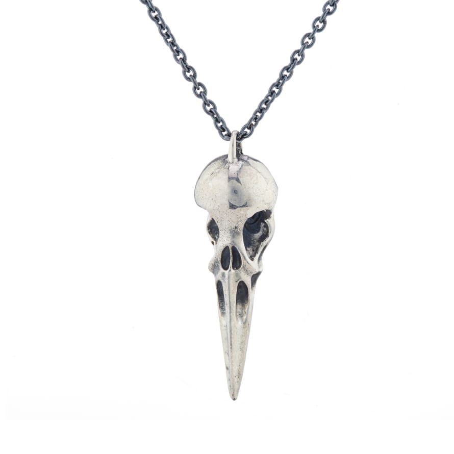 CollardManson Silver Large Bird Skull Necklace