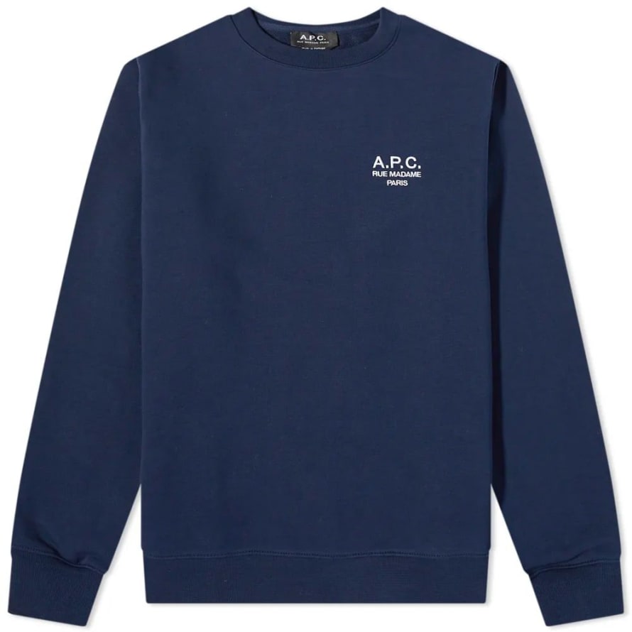 A.P.C. Navy Organic Cotton Rider Sweatshirt