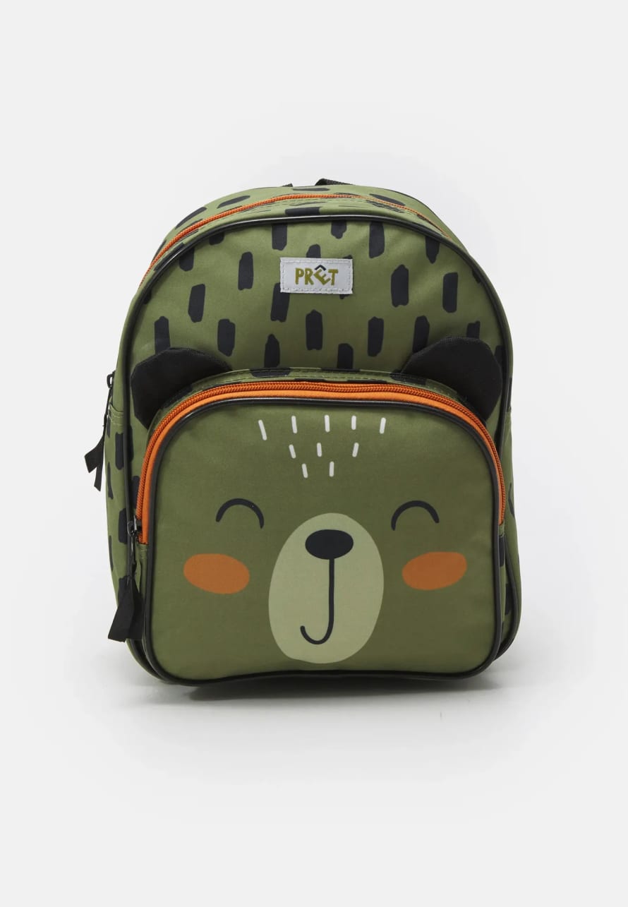 Pret Green Teddy Bear Printed Backpack for Children