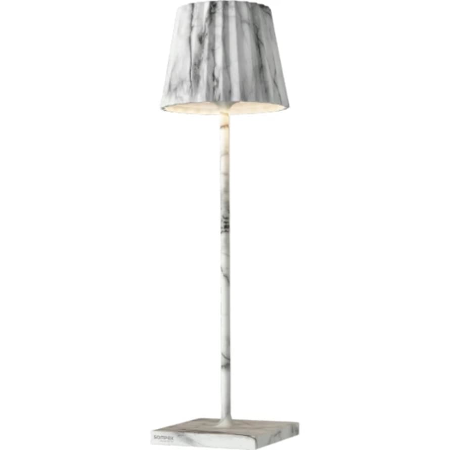Sompex White Marble Troll Outdoor Battery 2 0 LED Table Lamp