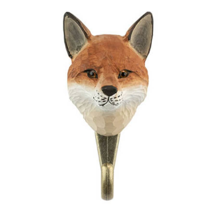 Wildlife Garden Wood Handcarved Hook Fox