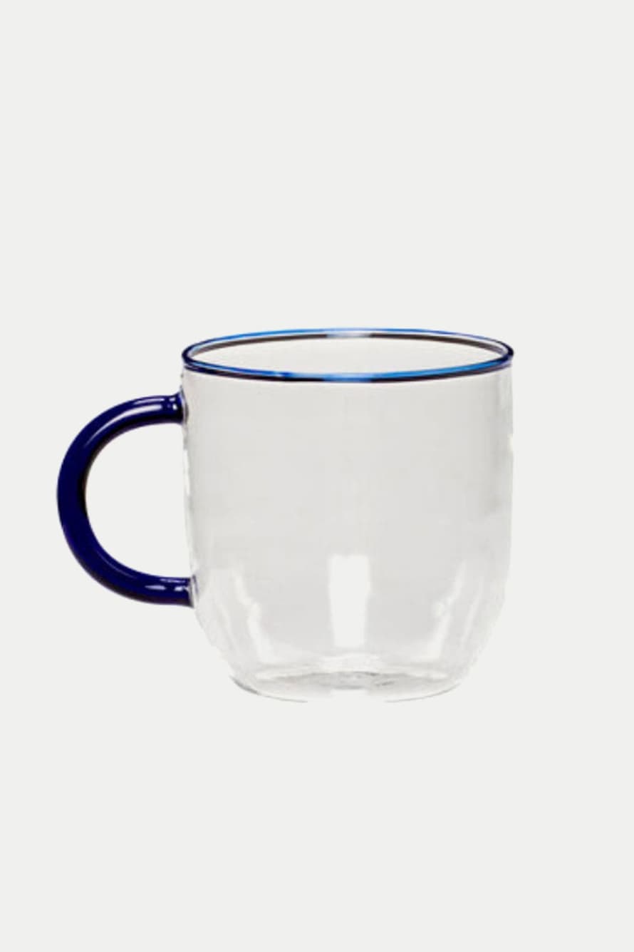 Hubsch Blue Kiosk Glass Mug