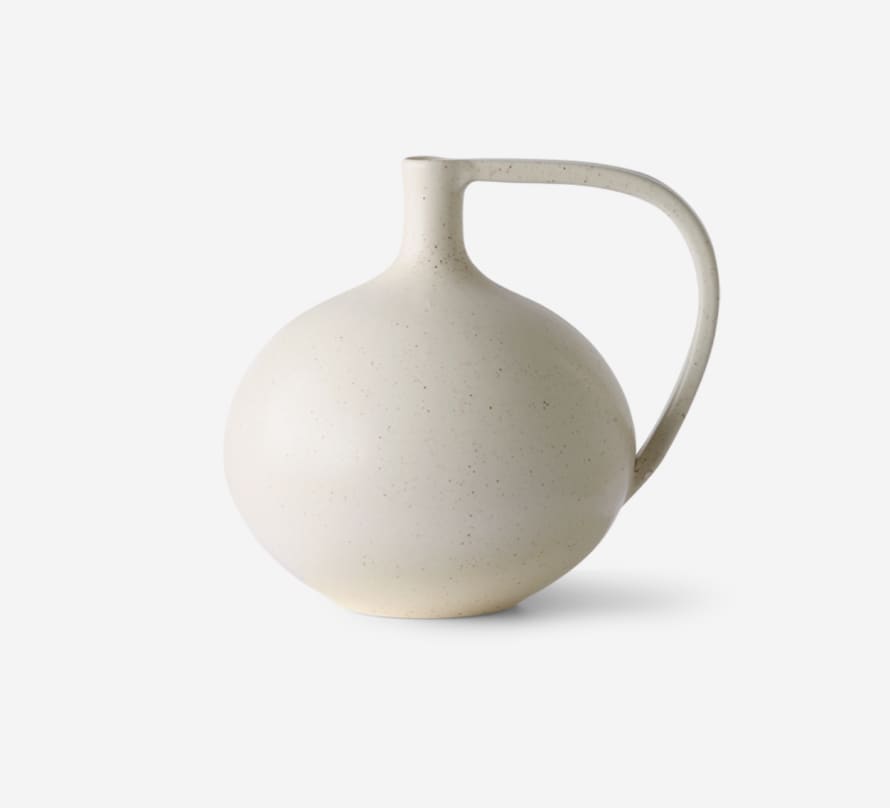 HK Living Medium White Ceramic Speckled Jar