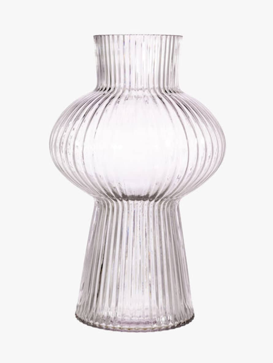 Sass & Belle  Clear Shapely Fluted Glass Vase