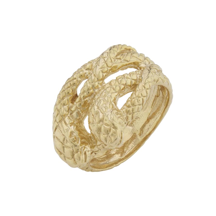 Window Dressing The Soul Gold Plated Silver Double Snake Ring