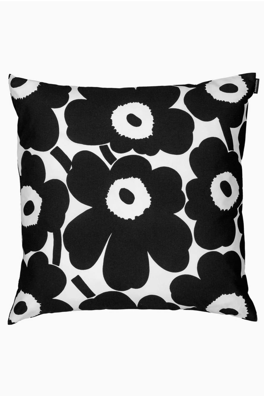 Marimekko Pieni Unikko Cushion Cover In Black And White