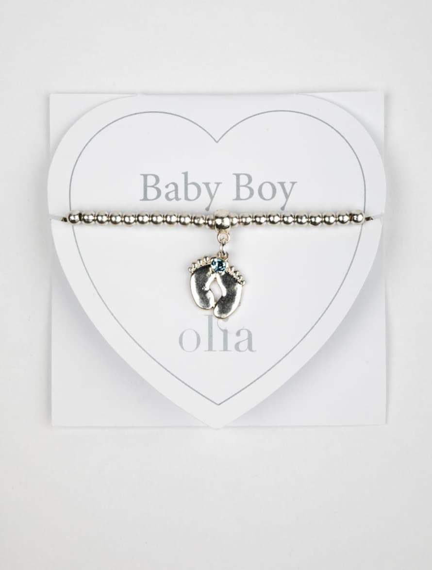Olia Silver and Blue Baby Boy Bracelet