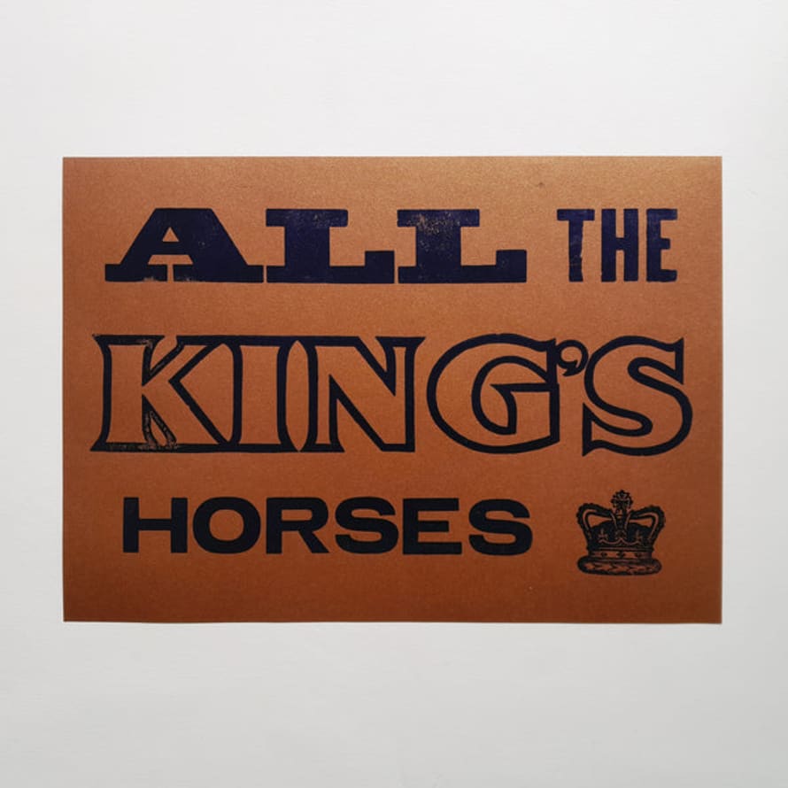 Meticulous Ink All The King's Horses Limited Edition Letterpress Art Print