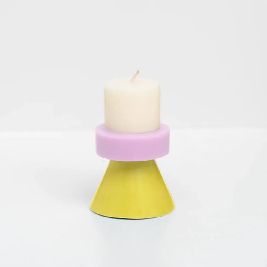 Yod & Co. Stack Candle Mini - White/ Lilac/ Yellow