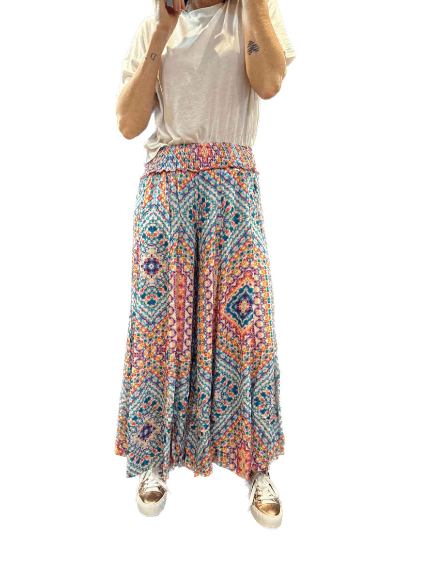 LUNA LLENA Tiffany Printed Viscose Summer Trousers  