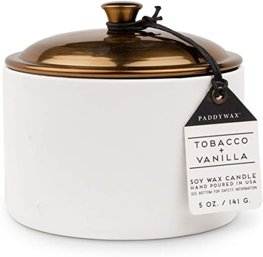 Paddywax Tobacco & Vanilla Soy Wax Candle Pot - Small