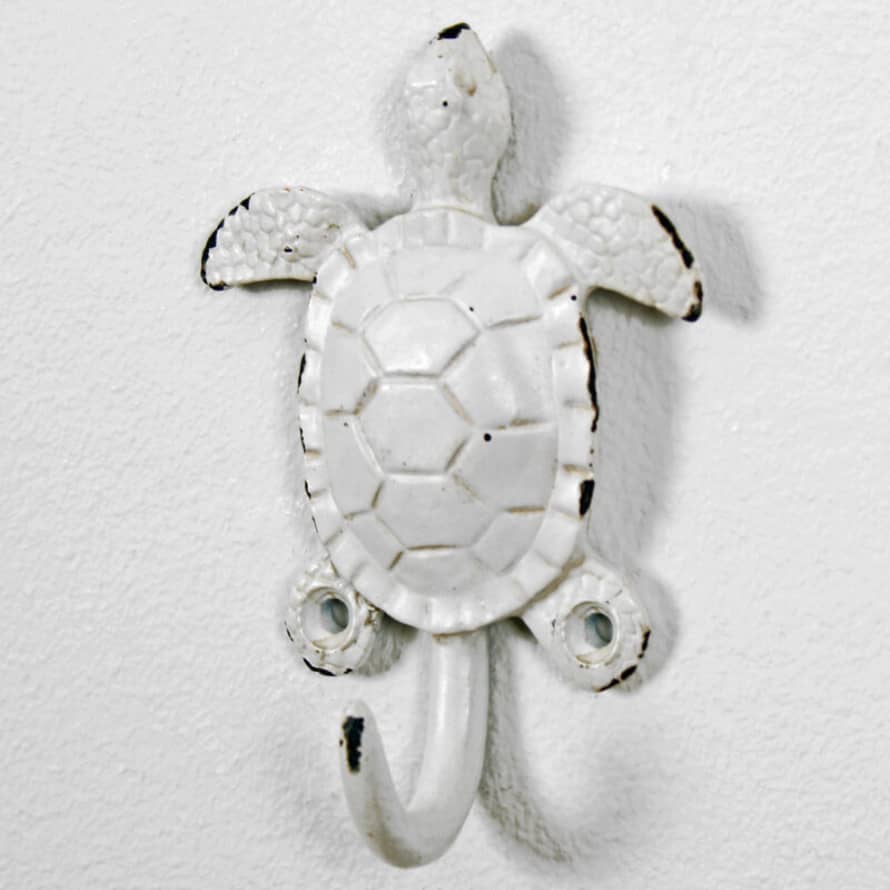 &Quirky Rustic White Turtle Wall Hook